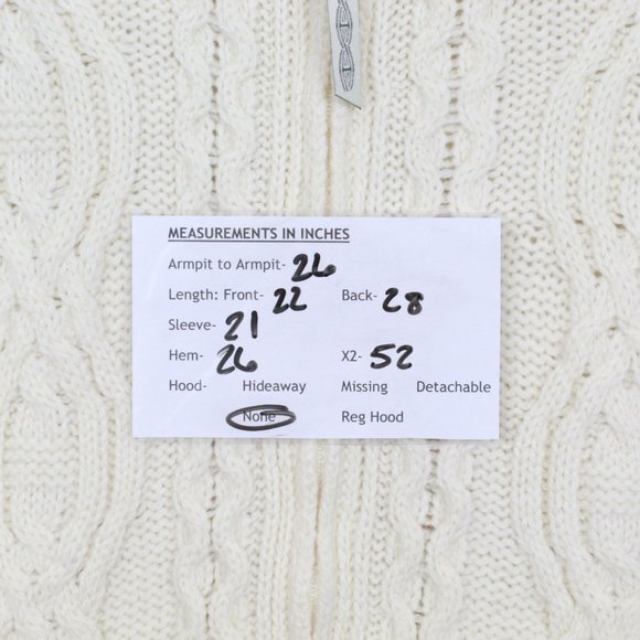 ARAN CRAFTS Merino Wool Full Zip Knit Sweater Sz L - Picture 12 of 12